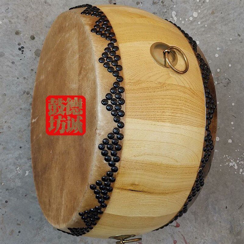 正宗黄牛皮鼓椿木锣鼓白茬鼓战鼓堂鼓大鼓寺院鼓道士道场鼓牛皮鼓