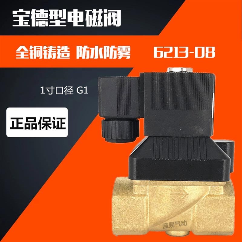 6213-08 1寸宝德电磁阀 水阀 气阀油阀 2231025 AC220V 24V SLGPC