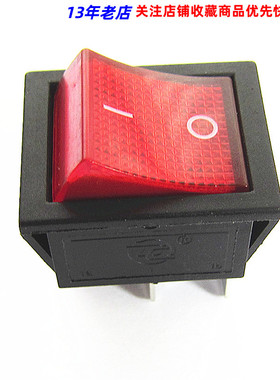 KCD4翘板开关 翘板电源按钮 2档4脚红色带灯 16A 250V 31x25MM