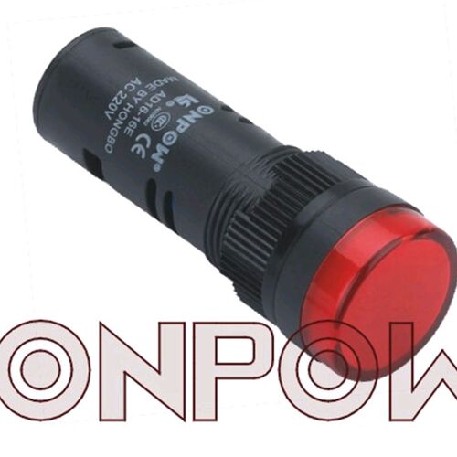 正品ONPOW中国红波16mm圆形指示灯AD16-16E红220V绿24V信号灯黄白