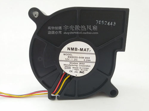NMB 6025 12V 0.18A 6CM 双滚珠 涡轮风扇 鼓风机 BM6025-04W-B59