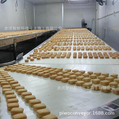 食品级蛋糕沙琪玛饼干面包皮带输送带增设挡板皮带转弯输送机