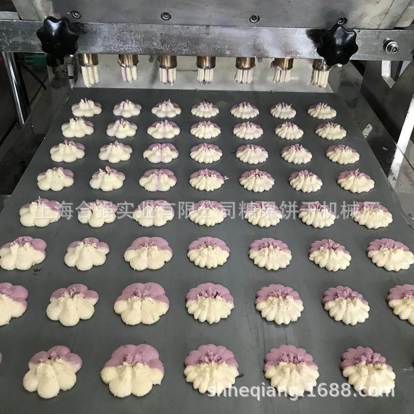 合强食品设备 挤压双色曲奇机 平面模嘴 7孔模具 电脑饼干生产线