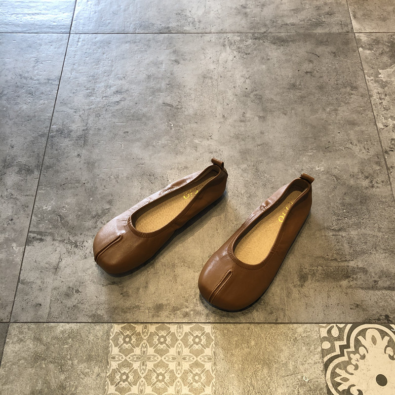 平底鞋女2023年新款韩版时尚复古方头软底奶奶鞋舒适单鞋防滑女鞋