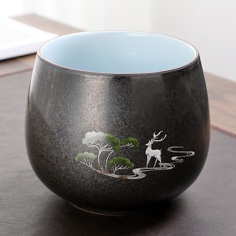 茶洗盆茶渣缸陶瓷中式倒茶叶渣桶碗茶桌面茶水盆废T水盂茶钵高建