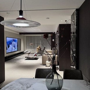 花野网红大肚透明细口玻璃u花瓶天然树枝干花干枝意式极简风客厅