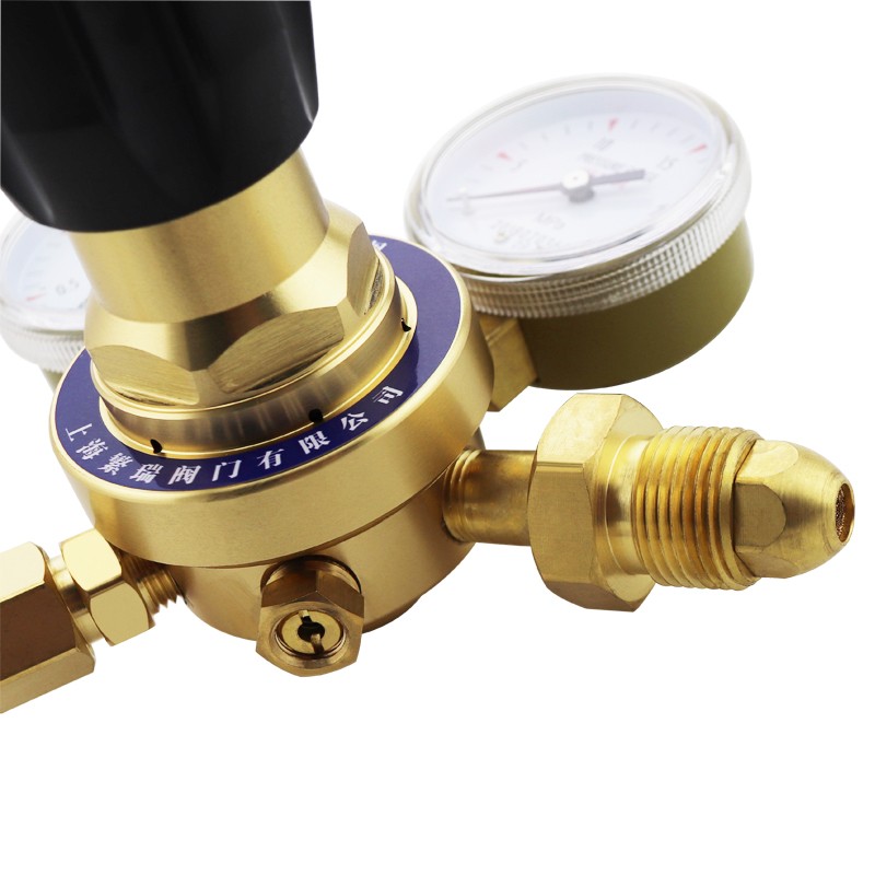 高压全铜钢瓶减压阀氧氢氮空氩氦50升L黄铜气体减压器G5/8外螺纹