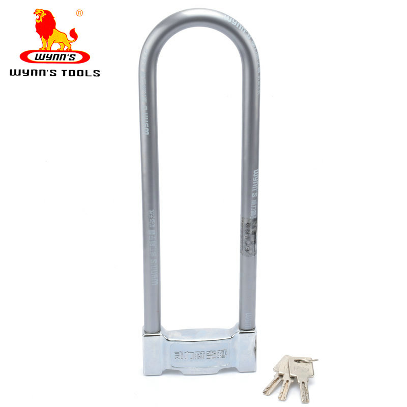 Wynns/威力狮摩托车锁U型锁防液压剪超B级锁芯电动车防盗锁WM303