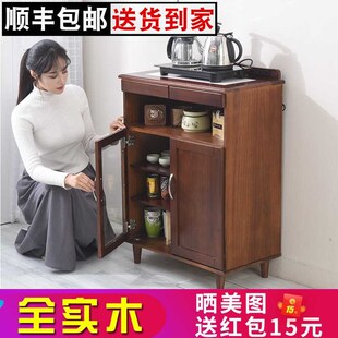 新款 碗柜客 茶水柜实木现代简约储物柜厨房电器收纳柜橱X柜欧式