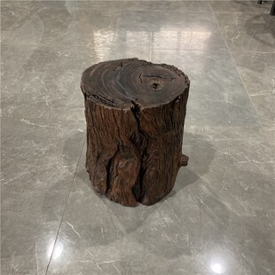 阴沉木乌木碳化木铁力木大实木墩子椅子凳子底座花架树Z桩圆凳坐