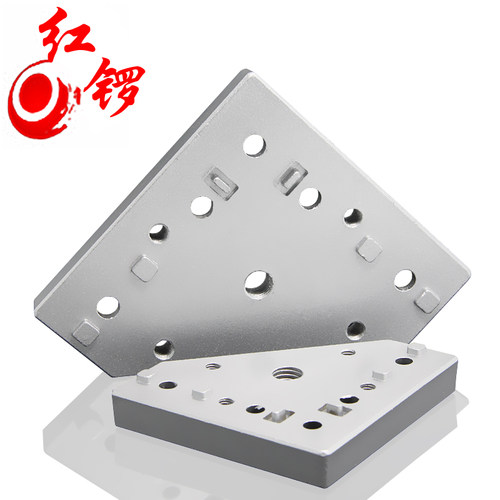 红锣工业铝型材配件端面连接板 支撑件加长加厚块铝板地脚支撑板