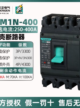 天正塑壳断路器TGM1N-400/3300三相三线四线4300空气开关400A315A