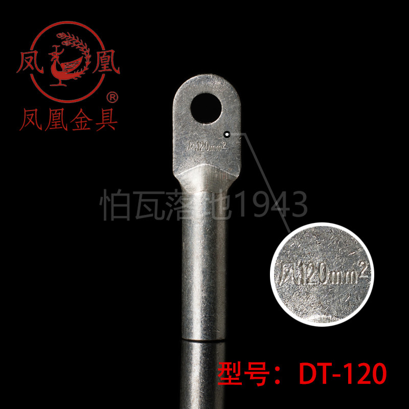 正品凤凰国标镀锡堵油式铜接头 DT-120MM2(平方)铜鼻子 接线端子