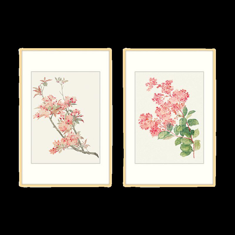 【清马元驭】海棠花新中式装饰画客厅餐厅玄M关卧室沙发背景墙挂