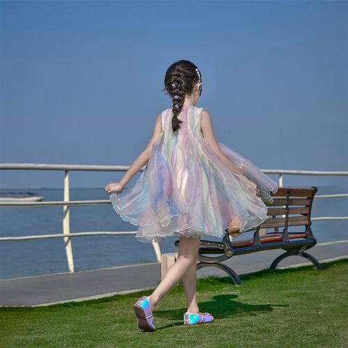 66公主女童夏款连衣裙2025新款公主裙女孩生日吊带裙纱裙礼服裙