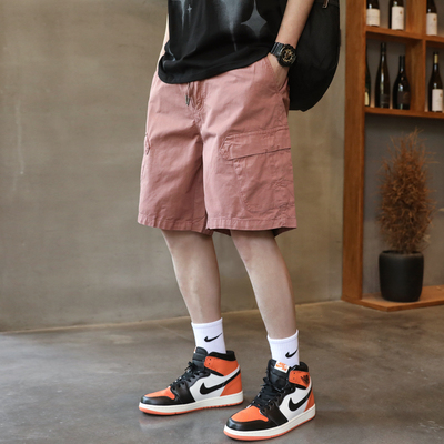 工装休闲短裤男士潮流宽松潮牌夏季半截裤美式复古5五分裤子男款