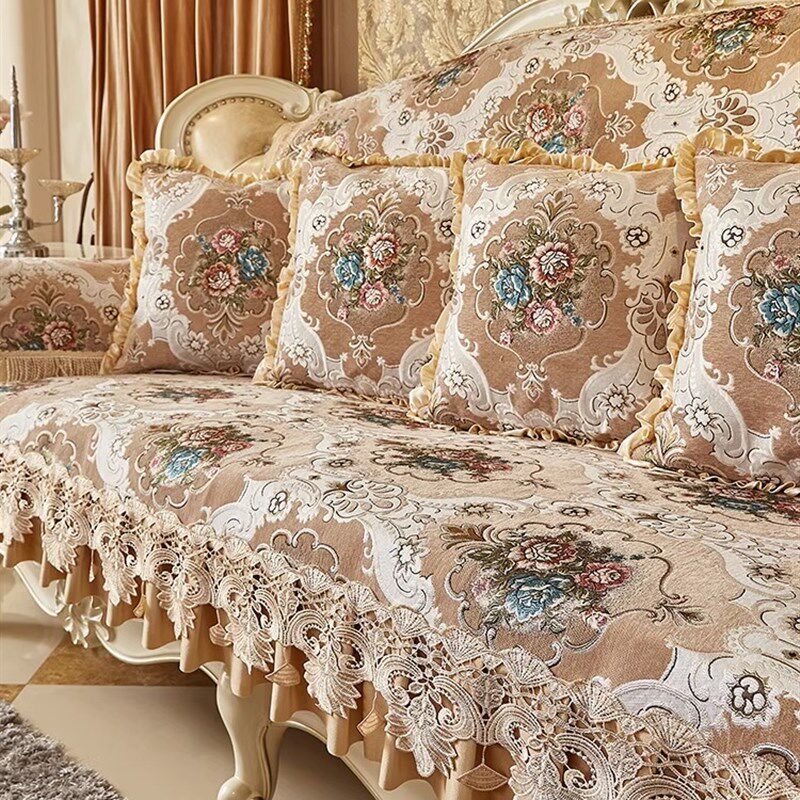 欧式沙发垫四季通用防滑套罩皮贵妃沙发坐垫专用垫子美式奢华冬季