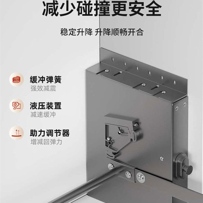 厨房吊柜升降拉篮下拉式单层橱柜上下缓冲伸缩P拉蓝升降调味料拉