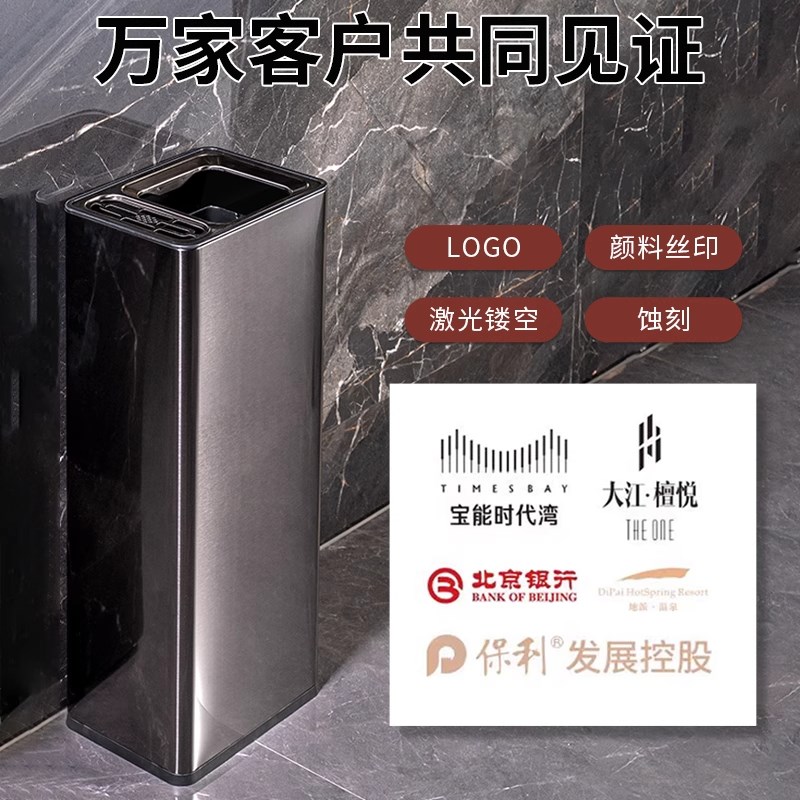 不锈钢公共场所酒店化妆室洗手台卫生纸摇盖垃圾桶W商用商场厕所