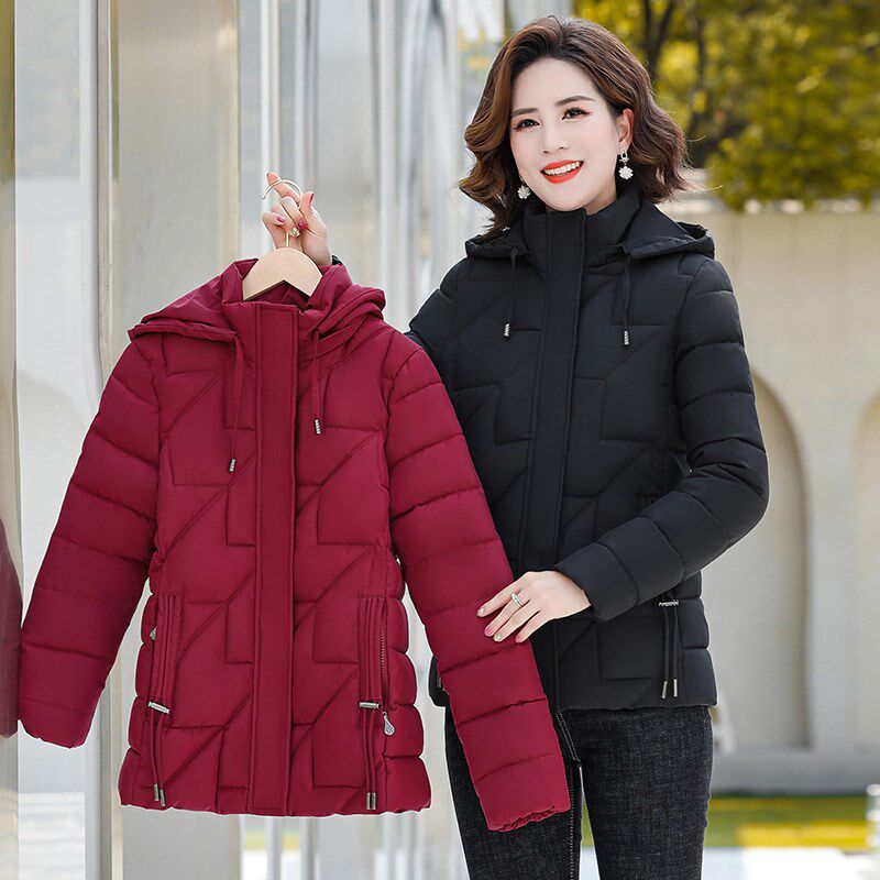 中老年短款棉服女50岁妈妈装洋气棉衣女加肥加大码200斤女士棉袄