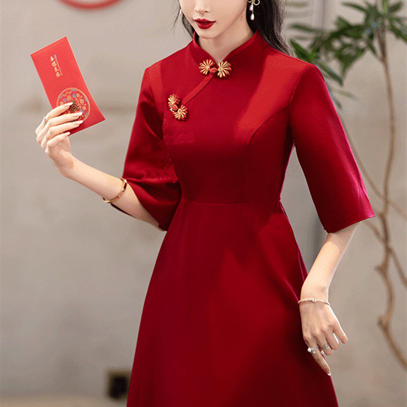 定制孕妇敬酒服女2022新款结婚礼服遮肚大码胖mm订婚连衣裙回门夏