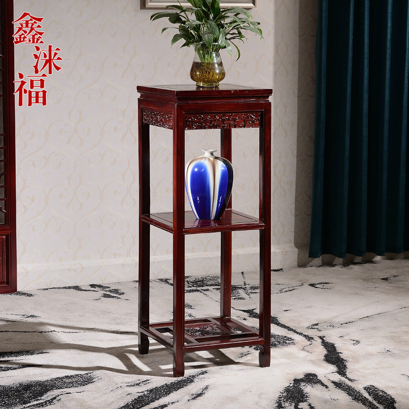 红木花架非洲酸枝木m客厅方花几仿古实木多层置物架落地中式盆景