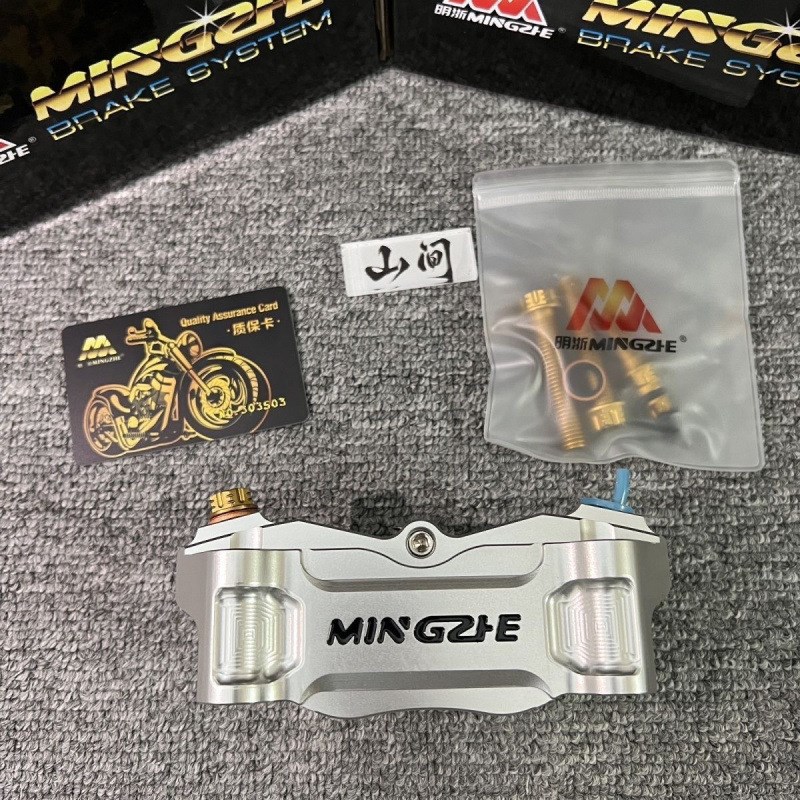 明浙M21街道版大n辐射卡钳电动车摩托对四活塞金属刹车盘送螺丝
