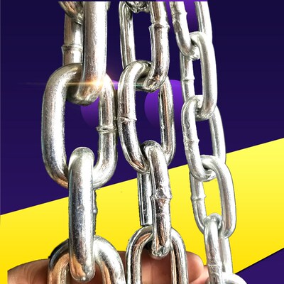 8号铁链子 加粗 狼狗链 链条 高强镀锌铁链条 1米价实心铁链锁链