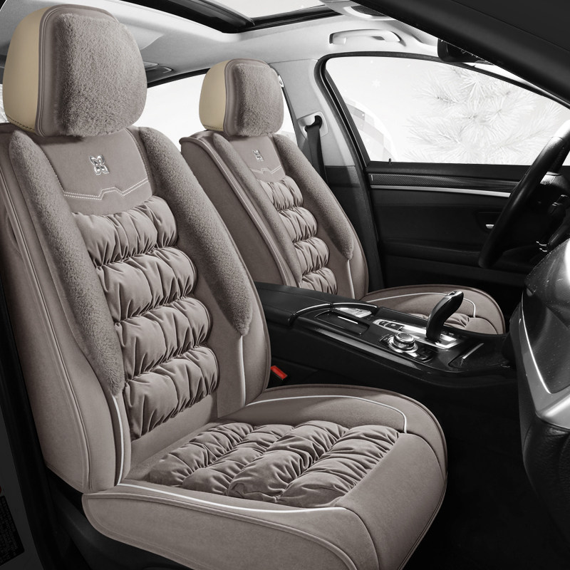 羽绒汽车坐垫冬季毛绒座套全包围F保暖长毛座垫女士车内座椅套