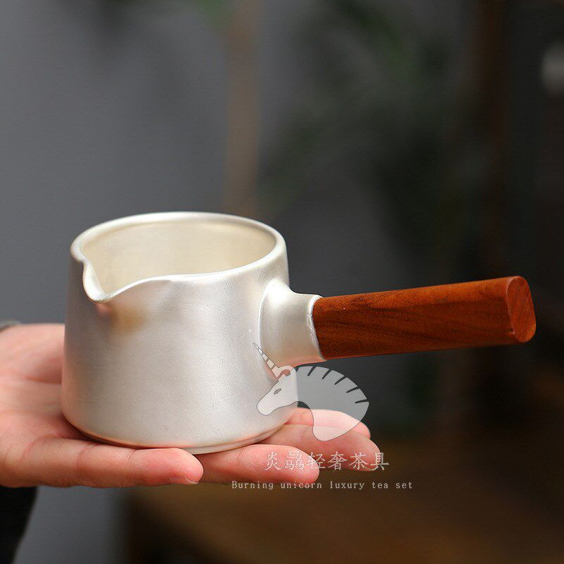 茶具侧把真银包银质鎏银公道z杯过滤分茶器功夫陶瓷茶壶茶具