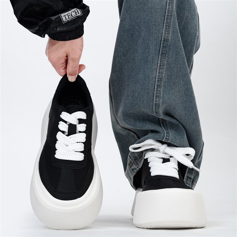 增高6cm小白鞋男潮2025w新款夏季百搭休闲厚底面包鞋休闲大头板鞋