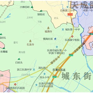 乐清市地图1.15m温q州市家用折叠高清办公室书房新款装饰画墙贴