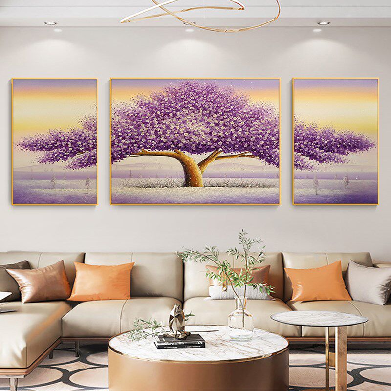 diy数字油画爱情树手工自己画油彩画手绘填充填色丙烯客厅装饰画
