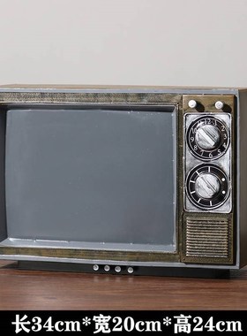 复古怀旧老式电视黑白电视机模型道具门店店铺装饰品可改鱼缸摆件