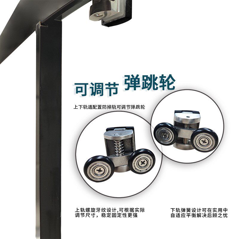 扇形淋浴房隔断 l二固二活动门哑黑不锈钢浴室房隔断淋浴间定 制