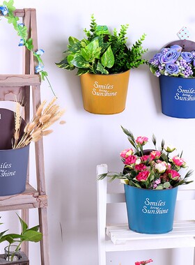 铁艺壁挂花篮摆件挂壁花盆铁w艺吊盆挂篮悬挂吊墙上墙壁挂墙装饰