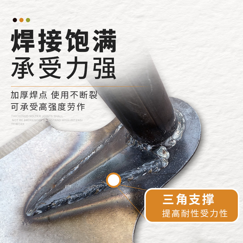 新款锰钢淬火尖锄手工焊接尖y镐农用起垄开沟全钢锄头种菜小锄头
