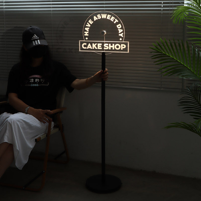 简约落地广告牌定制m 奶茶店门口充电发光立牌 引流户外立式展示