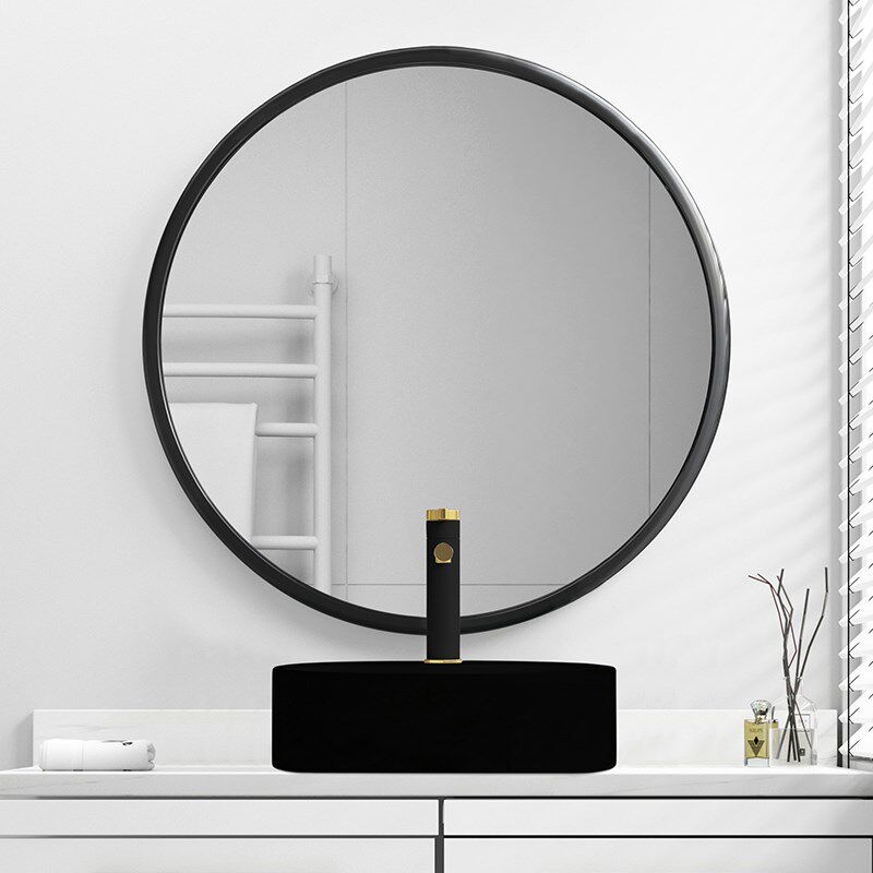 黑色台上盆圆形i陶瓷洗脸盆洗衣卫生间大小尺寸洗面池洗手槽单面