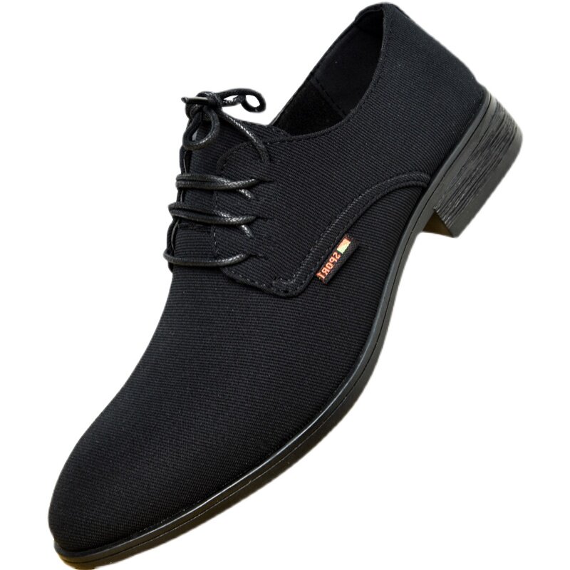 皮鞋男夏季透气薄款软底英伦风休闲E时尚韩版潮流商务正装男士布