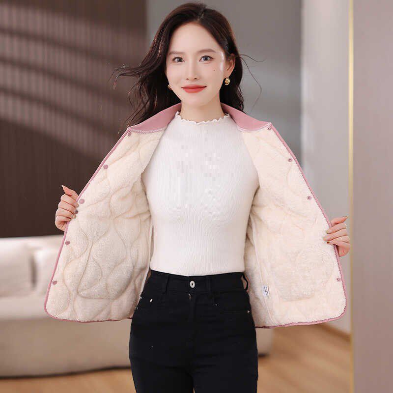 轻薄羽绒棉服女士冬季新款修身打底棒球领棉衣妈妈夹棉保暖短外套