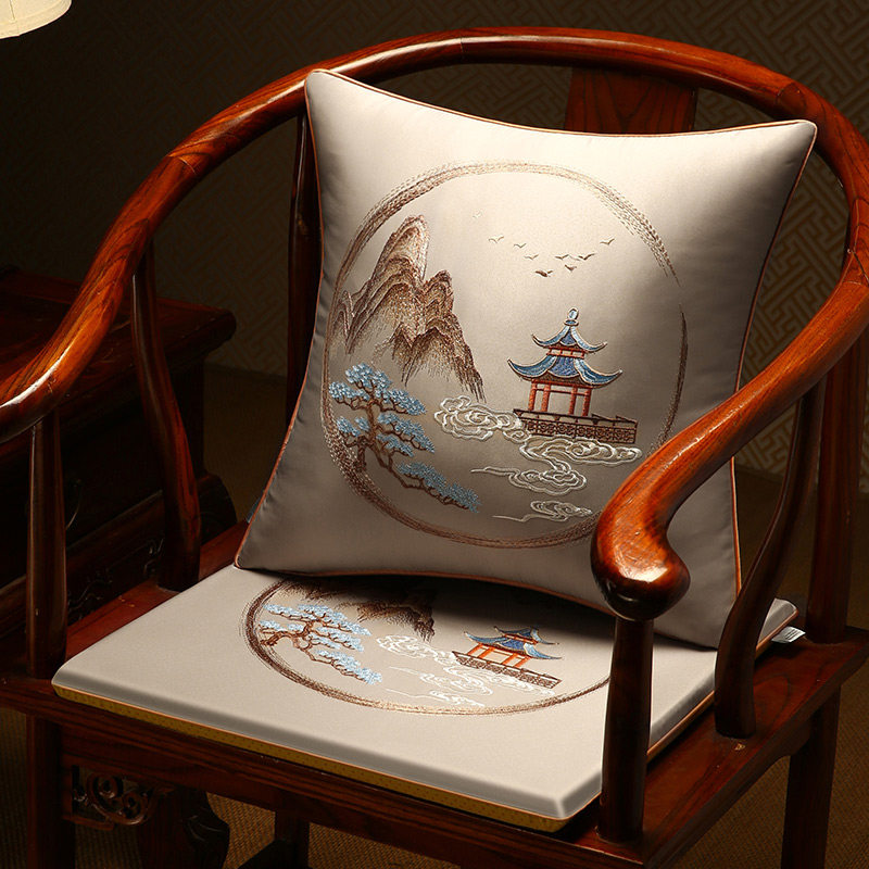 中式茶椅坐垫靠垫红木沙发座垫定制实木J餐椅太师椅圈椅官帽椅垫