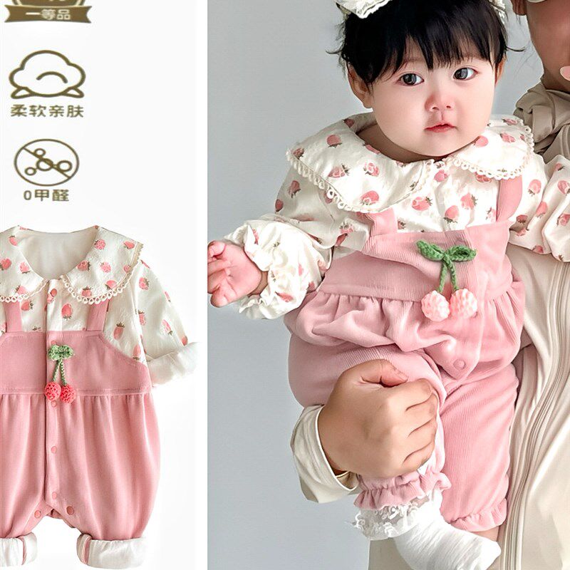 采购产品婴儿服装h,春季和秋季服装,女婴的连体衣,超级可爱的公主