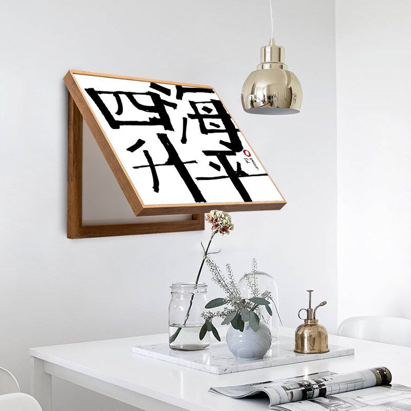网红新中式电表箱装饰画可日式免遮挡配电箱打孔壁V画挂画翻盖清