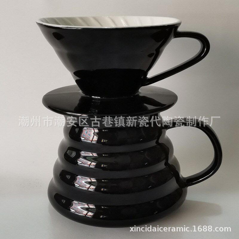 日式手冲陶瓷咖k啡壶套装咖啡分享壶云朵咖啡壶咖啡过滤杯配壶