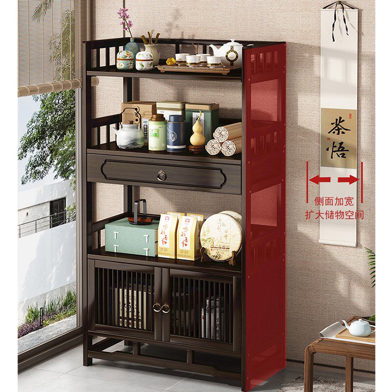 茶叶展示柜家用陈列柜茶室u茶具置物架非实木摆放架茶柜收纳储物