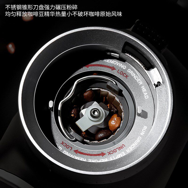 锥轮咖啡研磨机电m动磨粉意式咖啡豆粉碎机家用豆子研磨器