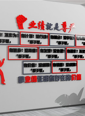 业绩就是尊严贴公司销售部文化企业会议室励志Q标语办公室墙面装
