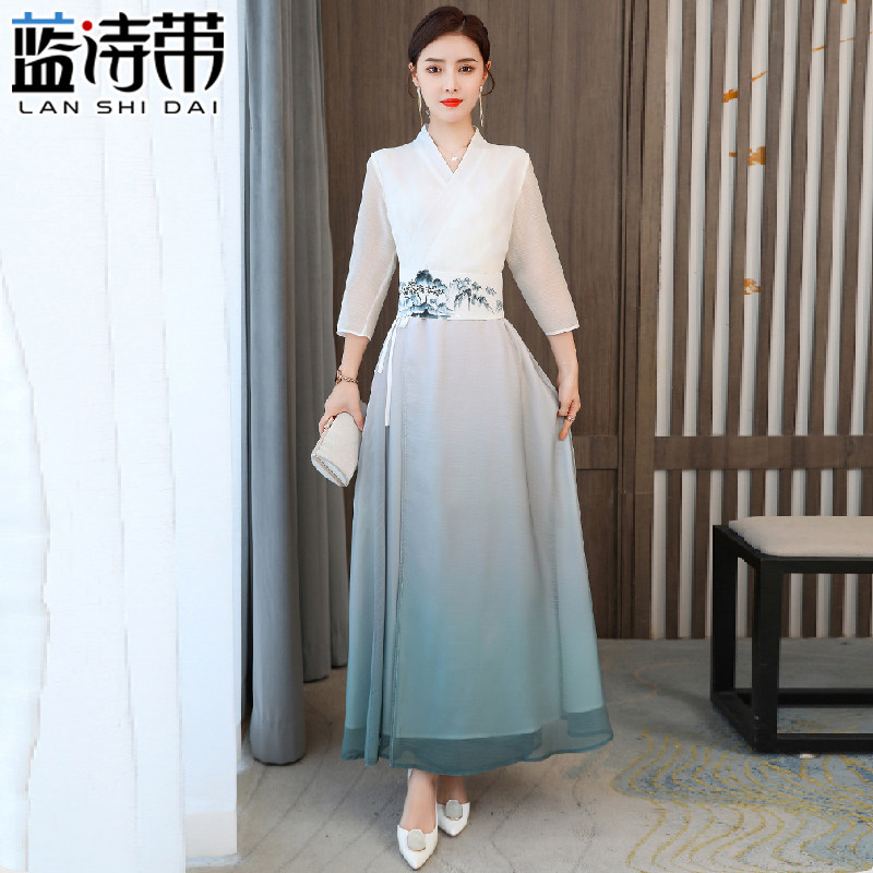 汉服女中国风夏季仙气改良版复古唐装祺旗袍裙子现代古装古风女装