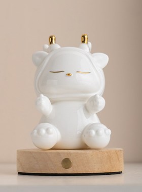 中秋节抱抱龙小夜灯卧室床头睡眠A儿童房台灯浪漫女生礼物瓷灯摆